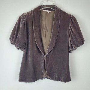 Rebecca Taylor velvet evening jacket mushroom luxury 2 new years eve